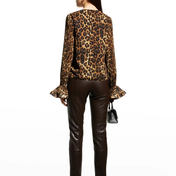 MILLY leopard print blouse size large - Picture 9 of 11